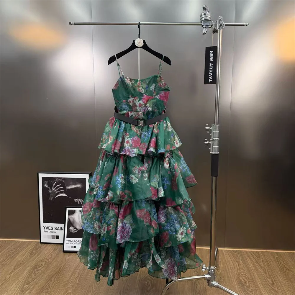 قميص قصير نسائي صيفي 2026 + تنورة طقم مكون من قطعتين، طباعة الأورجانزا، مشد، أنيق، مثير، فستان، Y2K طقم حفلات عصري جديد #1