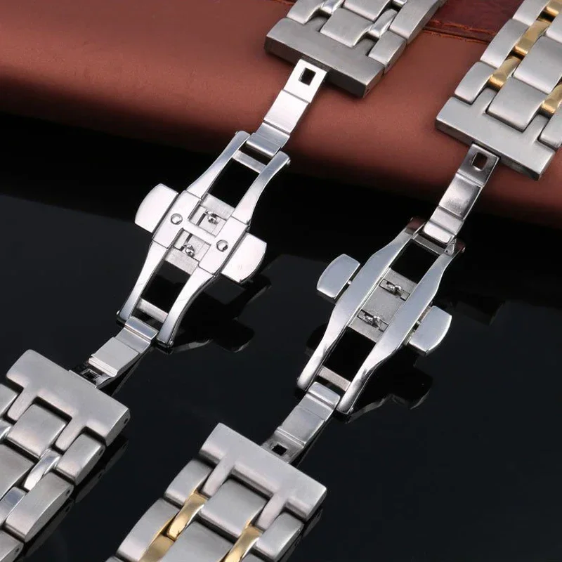 22 مللي متر 23 مللي متر 24 مللي متر نهاية منحنية الفولاذ المقاوم للصدأ الساعات ل تيسو 1853 Couturier T035 حزام (استيك) ساعة النساء الرجال حزام سوار