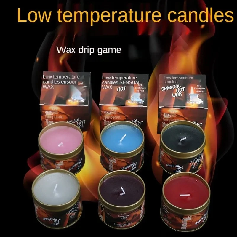 Candela a bassa temperatura in scatola di latta Bdsm Sex Candle Drip Sex Bed flirtare candele di massaggio Sexy giochi di candele erotiche giocattoli del sesso