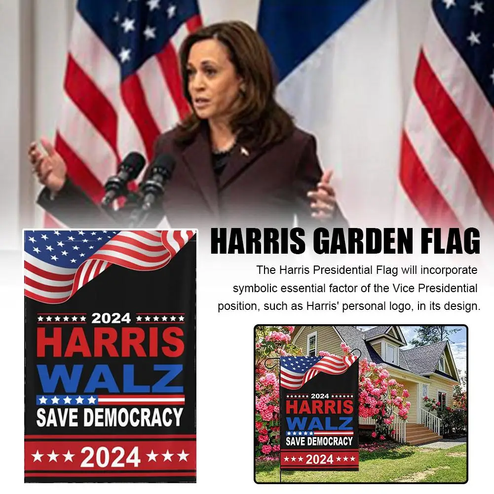 11.8 X 17.7Inch Kamala Harris 2024 Flag Double Sided Harris For President Flag With Vivid Color For Garden Lawn Yard Home D T4H1