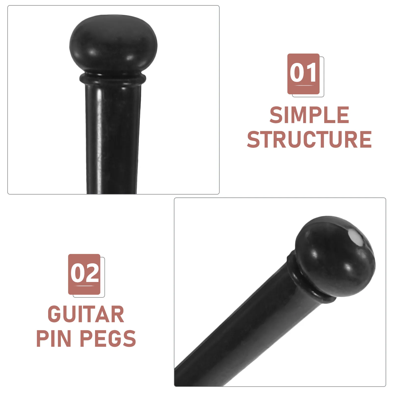 

6 Pcs String Nail Accessories Acoustic Guitar Pegs Bridge Pin Tuning Parts Replacement