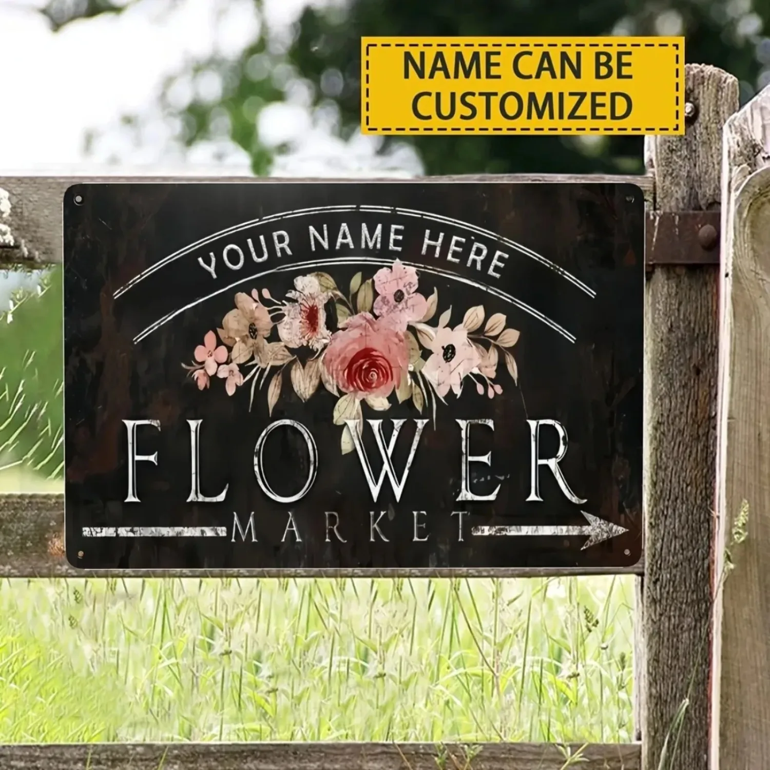 Personalized Retro Metal Decorative Tag Waterproof Dustproof Wall Decor Ideal for Kitchen Dining Room Flower Shop