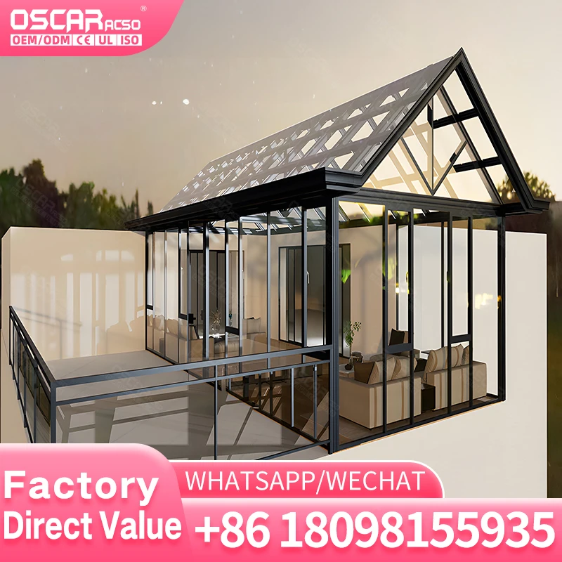 Multifunctional DIY Aluminum Sunroom for Patio Deck Garden Backyard Four Seasons Gazebo Canopy