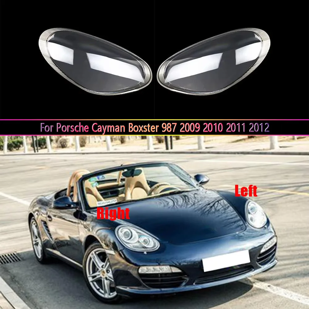 

For Porsche Cayman Boxster 987 2009 2010 2011 2012 Headlight Housing Shell Lamp Shade Lens Transparent Headlamp Cover Plexiglass
