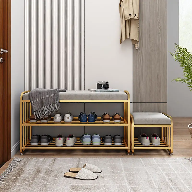 Multi-lay Shoe changing stool home doorstep shoe putting storage for entering cabinet seat chair soft cushion rack bench