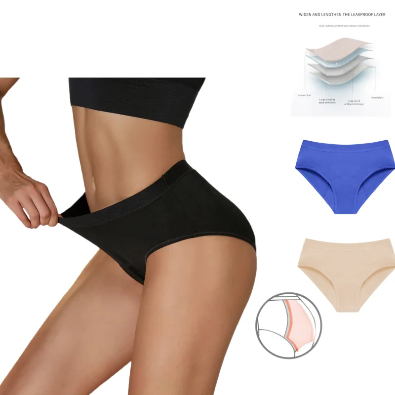 Super Absorbent MenstrualPantiesWoman WaisThighWaist Physiological FemboyMonthly Sanitary  Four LayerThickeningLeakProof Panties