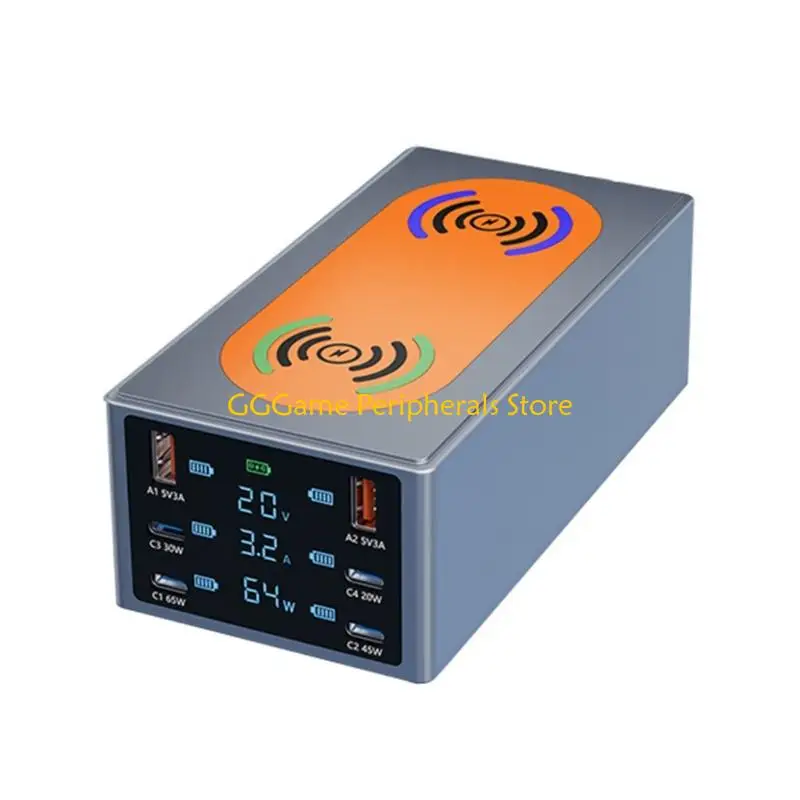 U55B Advanced 220W Charging Dock with Double Wireless & 6 USB Port for Office Use