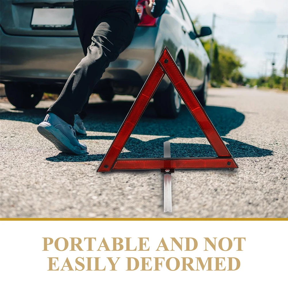 

4 Pcs Warning Triangle Indicating Signal Reflector Reflective Triangles Roadside Portable