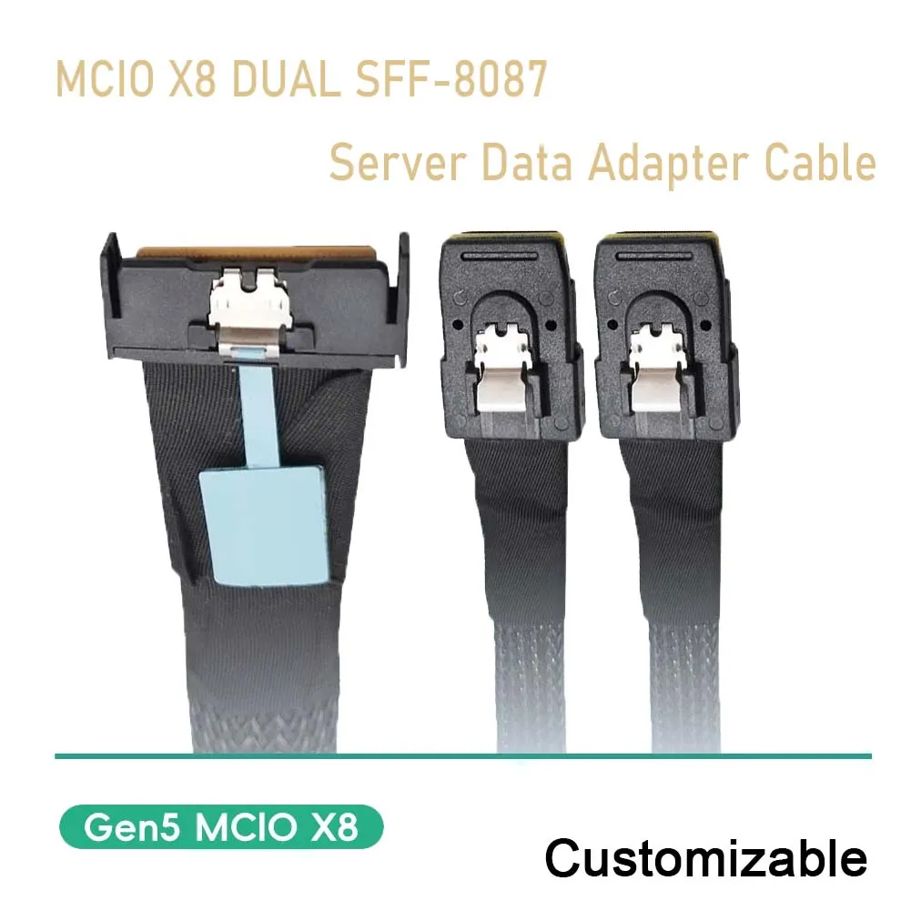 

Gen5 MClO X8 MCIO 8i (74Pin) To Dual SFF-8087 PCIE5.0 Server Data Adapter Cables 0.5m for PC Customizable SFF-8611 8087 SATA