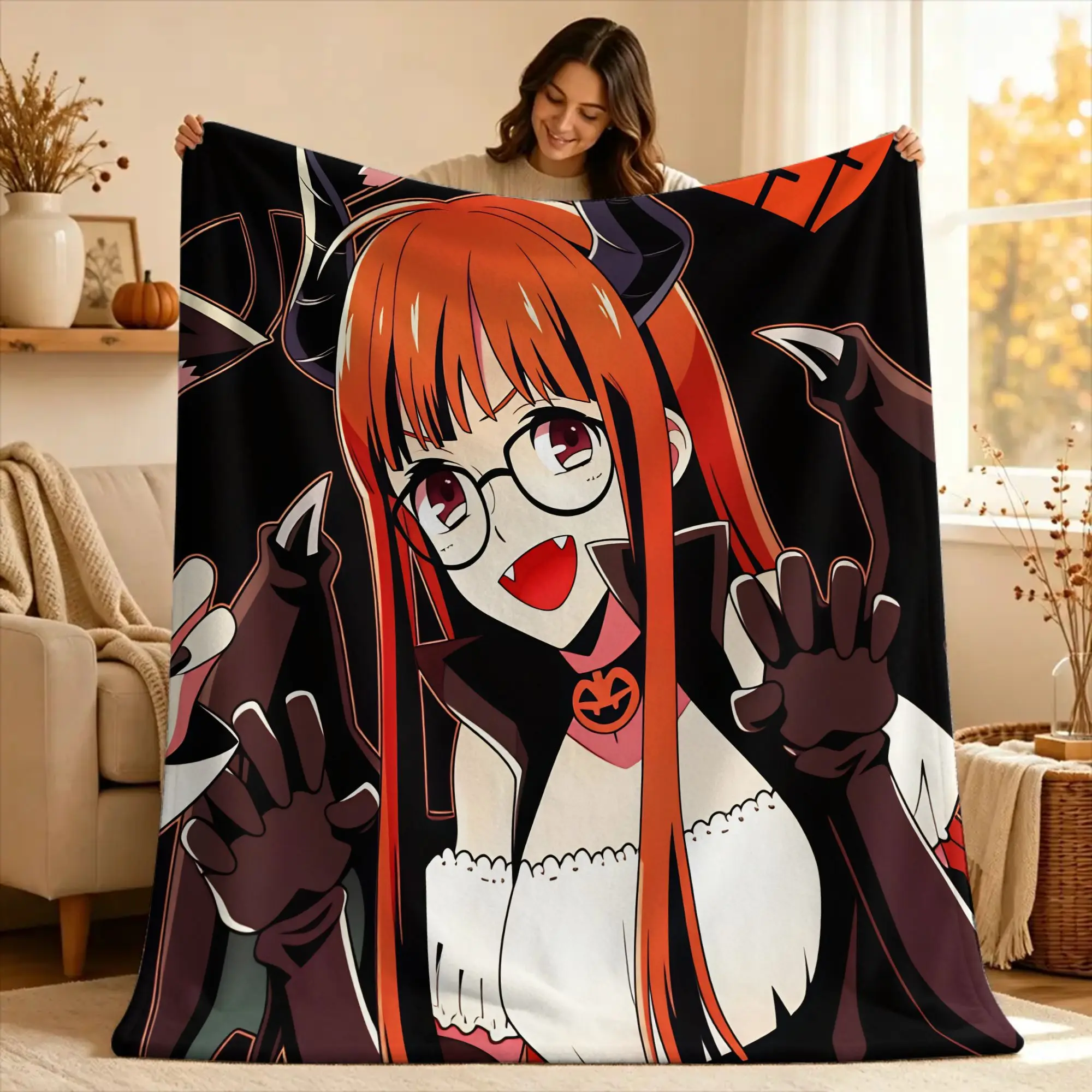 P5 Futaba Sakura Joker Warm Soft Blankets  Boy Girl Plush Throw Blanket Funny Home Decor Flannel Bedspread Sofa Bed Cover