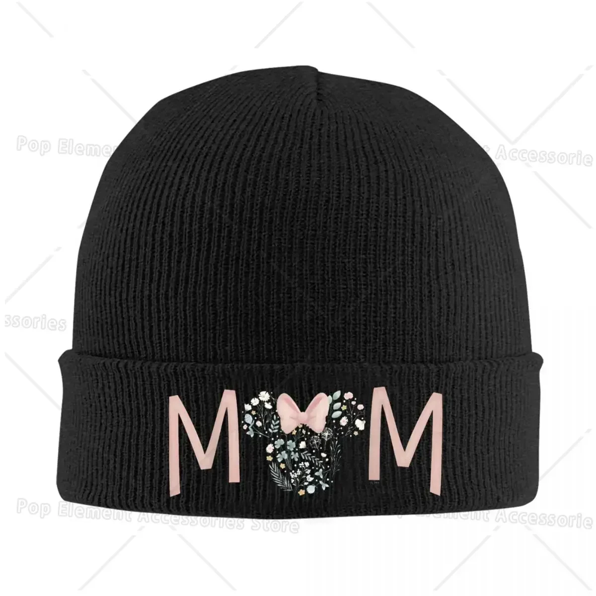 Spring Florals Mom Knitted Hat Women's Men's Beanie Autumn Winter Hip Hop Hats Acrylic Mother's Day Warm Cap