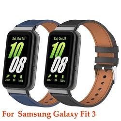 Genuine Leather Strap For Samsung Galaxy Fit 3 Smart Watch Band Accessories Replace Belt Wristband For Galaxy Fit 3 Bracelet