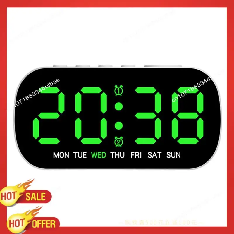 

B47C Электронные часы с регулируемой яркостью, светодиодные цифровые часы с дисплеем даты и температуры, простой многофункциональный будильник