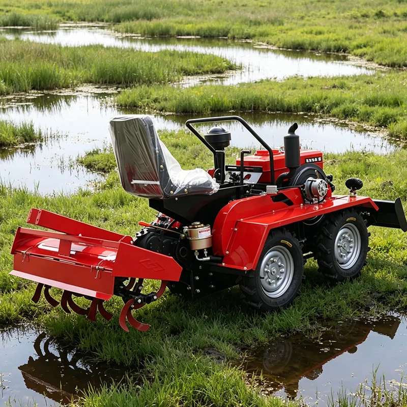 

Customized Smooth Working Wheel Type Rotary Tiller & Four Wheel Tractor for Small Plowing Machine