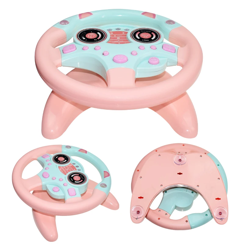 Eletric Simulation Steering Wheel Toy with Light Sound Baby Kids Musical Educational Copilot Stroller Steering Wheel Vocal Toys