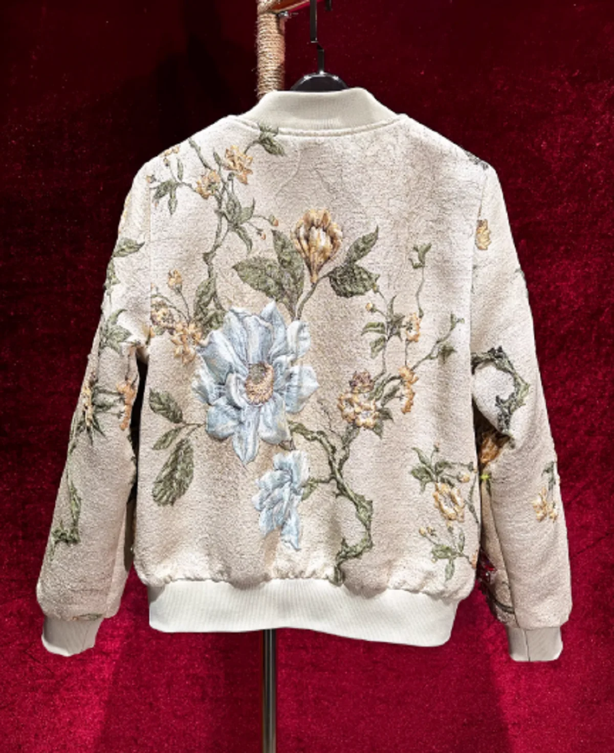Heavy-duty beaded jacquard embroidery versatile elegant women's baseball jacket item high-end feel outerwears ropa mujer traf
