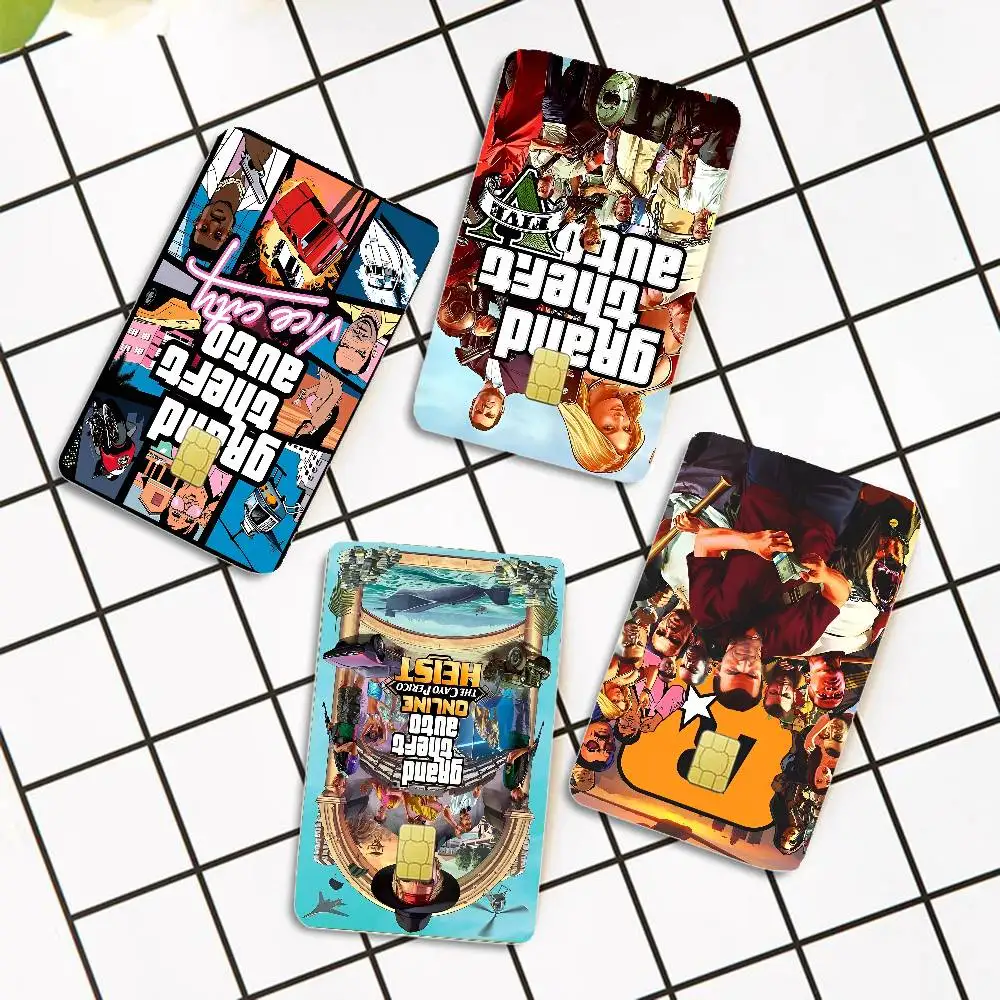 GTA 5 Grand Theft Auto Anmie غطاء جلدي لبطاقة الائتمان وبطاقة الخصم الأمامية #2