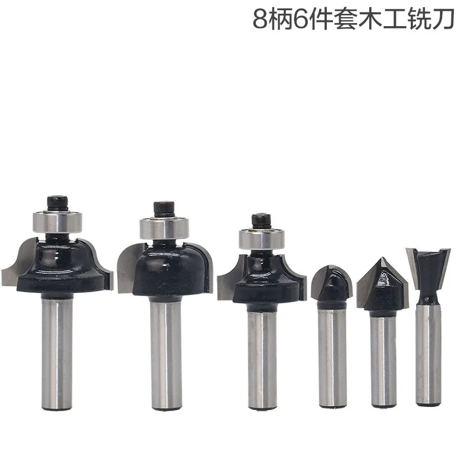 1pcs 8mm Shank wood router bit Straight end mill trimmer cleaning flush trim corner round cove box bits tools Milling Cutter