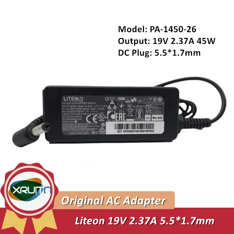 

Оригинальный OEM LITEON PA-1450-26 19 В 2,37 А 45 Вт 5,5x1,7 мм адаптер переменного тока для ноутбука ACER, зарядное устройство