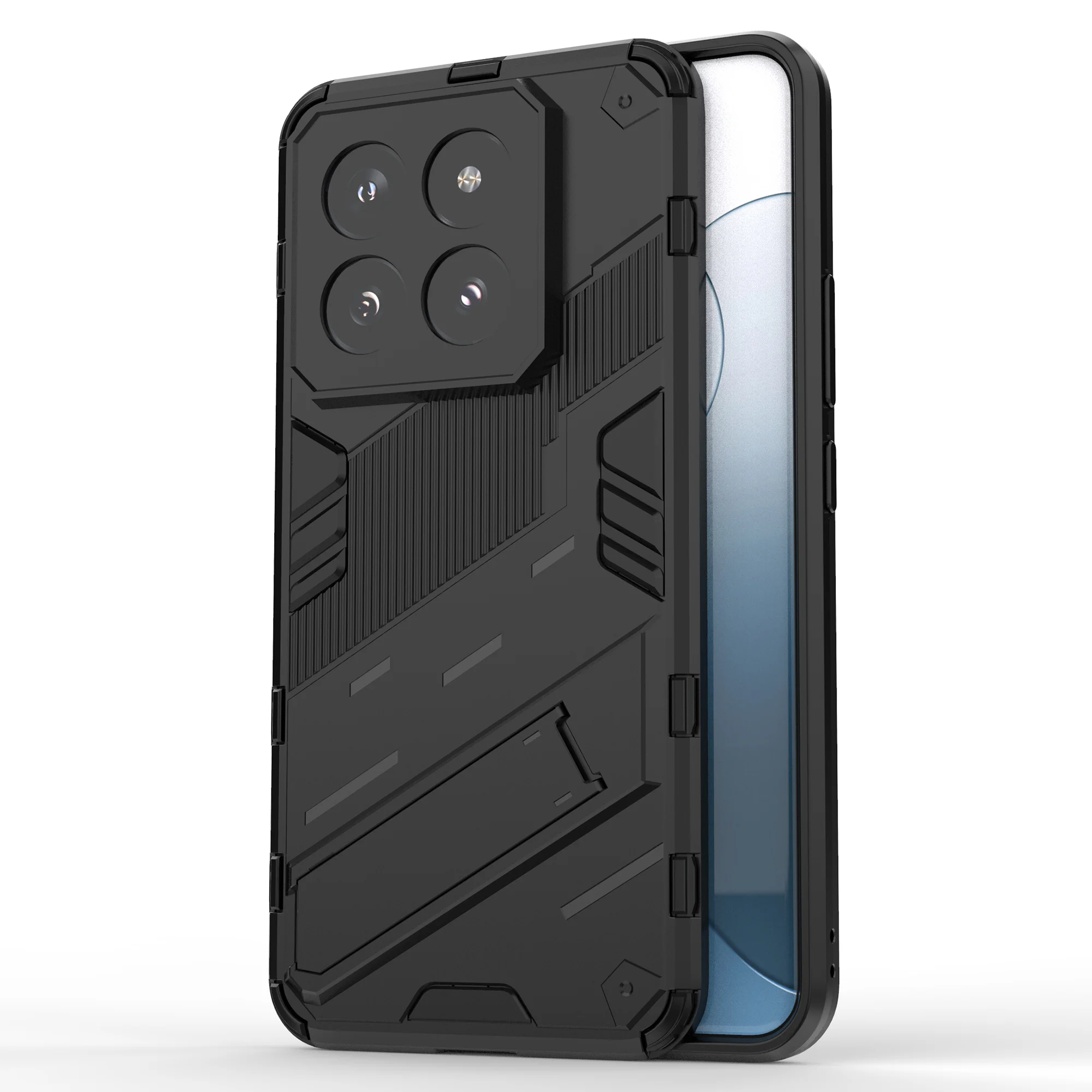 

For Xiaomi 14 Pro Case Shockproof Protective Phone Cover with Kickstand - Black