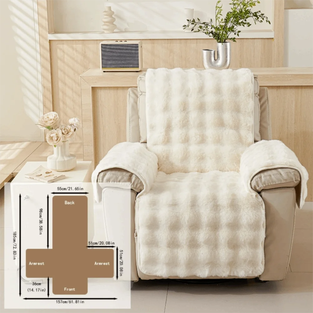 

Интегрированный плюшевый чехол для дивана с откидной спинкой, противоскользящие частицы, мягкий чехол для одноместного дивана, износостойкий теплый коврик для массажного кресла