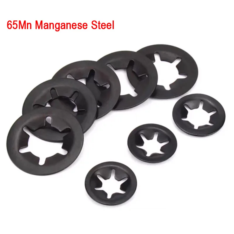 50/100/200pcs 2mm/2.5mm/3mm/4mm/5mm/6mm/8mm/10mm/12mm Star Lock Plum Flower Washer Bearing Retaining Ring Clip