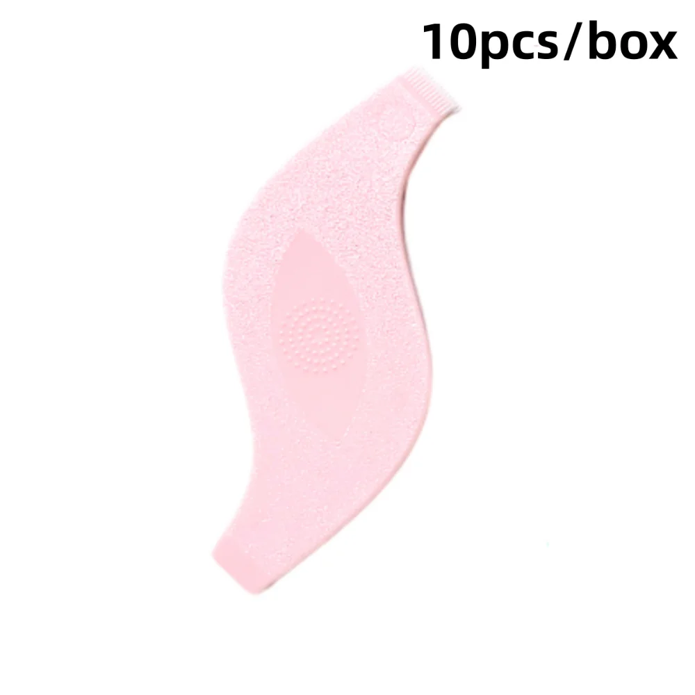 10 Uds. Cepillos de plástico reutilizables para pestañas, peine limpio en forma de S, herramienta de extensión de pestañas, accesorios de belleza para extensión de pestañas