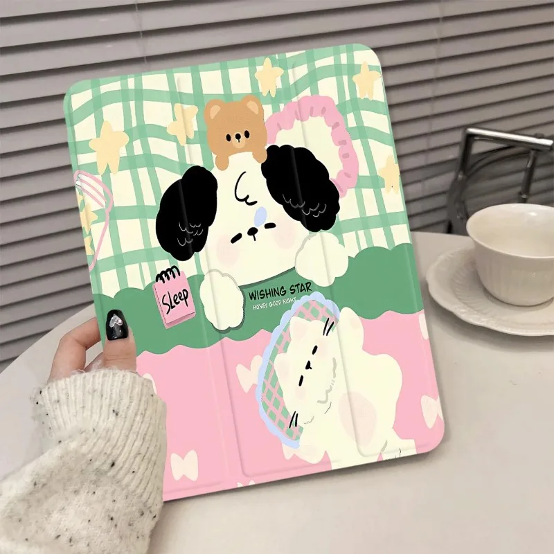 Sleeping Puppy 360° Rotation Shell Accessories for Ipad 8th Generation Case Ipad Case 9th Generation Ipad 10.5 Inch Air 4/5 10.9