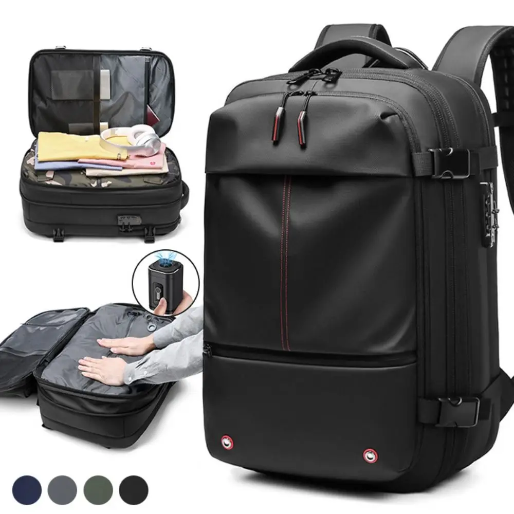 

Vacuum Compression Airpack Backpack Expandable Vacpack Shoulder Bag Large Capacity 60L 17in Laptop Computer Bag Men