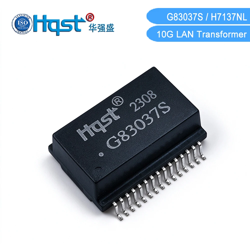 G83037S 10G Base‑T SMD LAN Transformer Magnetic Module 30‑Pin Single Port Open Header IEEE 802.3 1500Vrms Isolation Ethernet Iso