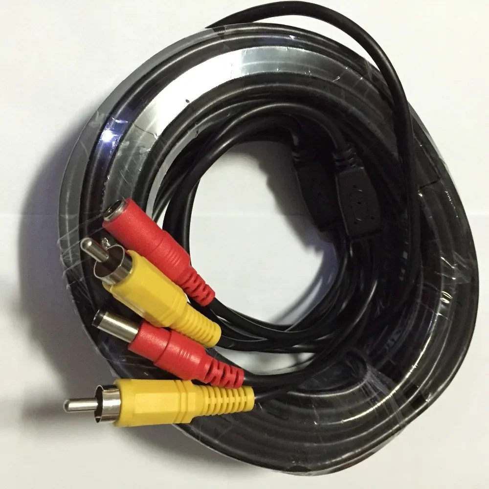 

10 м 15 м 20 м Кабель видеопитания 5 м RCA для камер видеонаблюдения AHD 1080P Кабель постоянного тока 16 футов Один кабель RCA AHD DVR Systems