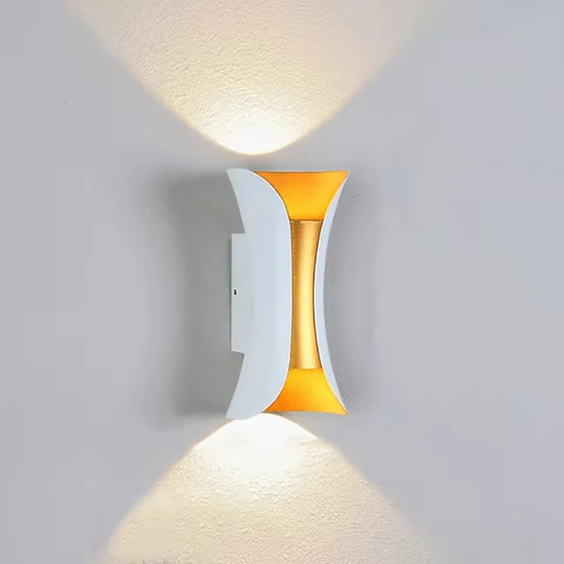 

White Gold Wall Lamp Waterproof LED Wall Light Home Decorative Lighting Garden Bedroom Corridor Living Room Bedside Wall Sconce