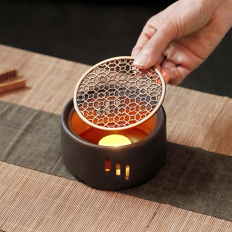 Warm Tea Stove Roasted Orange Base Candle Holder Tea Warmer Ceramic Heating Base Candle Stove Roasted Tea Japanese Tea Oven