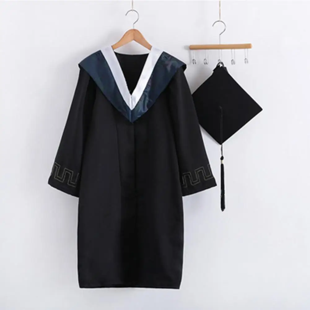 1 Set 2022 Graduation Dress Bachelor Cap Unisex University Academische Jurk Met Afstuderen Cap Mannen Vrouwen Graduatietoga Hoed Set