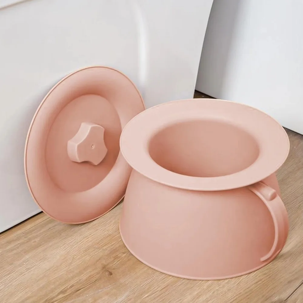 

Санитарный камерный горшок объемом 1,5 л, герметичный пластиковый портативный писсуар с крышкой и ручкой, плевательница для улицы