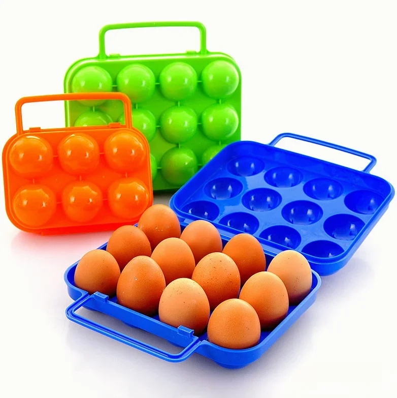 2/4/6/12 Grid Egg Storage Box Portable Egg Holder Container for Outdoor Camping Picnic Eggs Box Case Kitchen Organizer Case