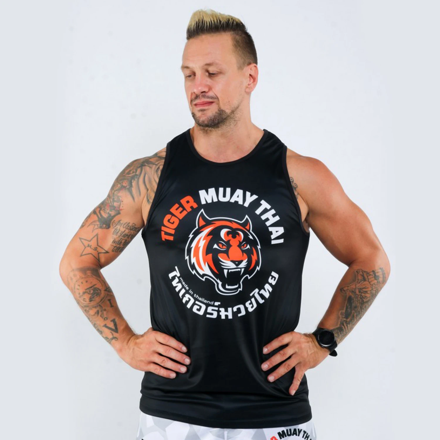 Sports Cotton Quick Drying Tank Top Sleeveless Tiger Camping Fishing Men's and Women's Breathable MMA Thai Boxing Set Training