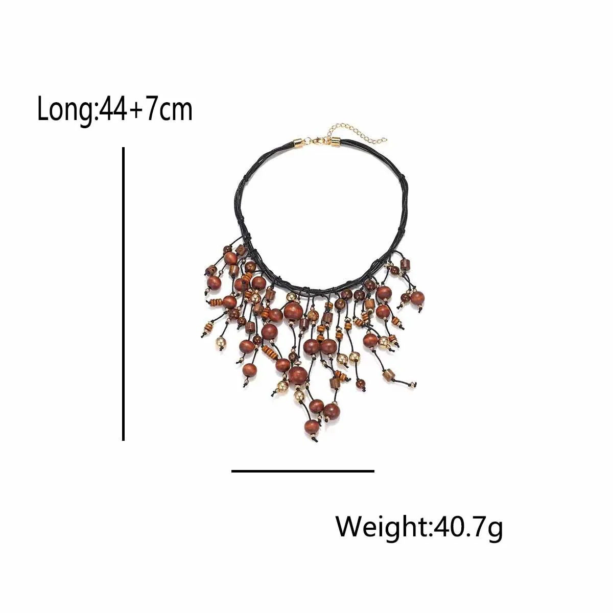 الإبداعية اليدوية مطرز الربط الذهب اللون الكرة قلادة شرابة قلادة