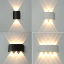 Indoor Bedroom Living Room Stair Wall Light IP65 LED Wall Lamp Outdoor Waterproof Garden Yard Lighting Aluminum AC86-265V