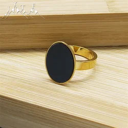 High Quality Fashion Brand Round Ring Women Stainless Steel Gold Color Finger Rings Jewelry Gift anillo acero inoxidable R314S05