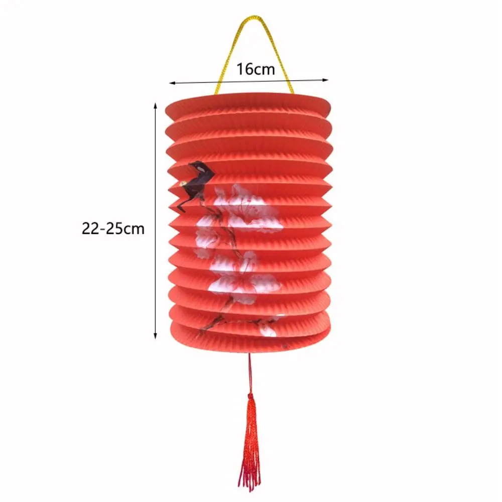 Paper Organ Lantern Foldable Cylindrical Hanging Lantern Chinese Style Printed Middle Autumn Festival Lantern Door