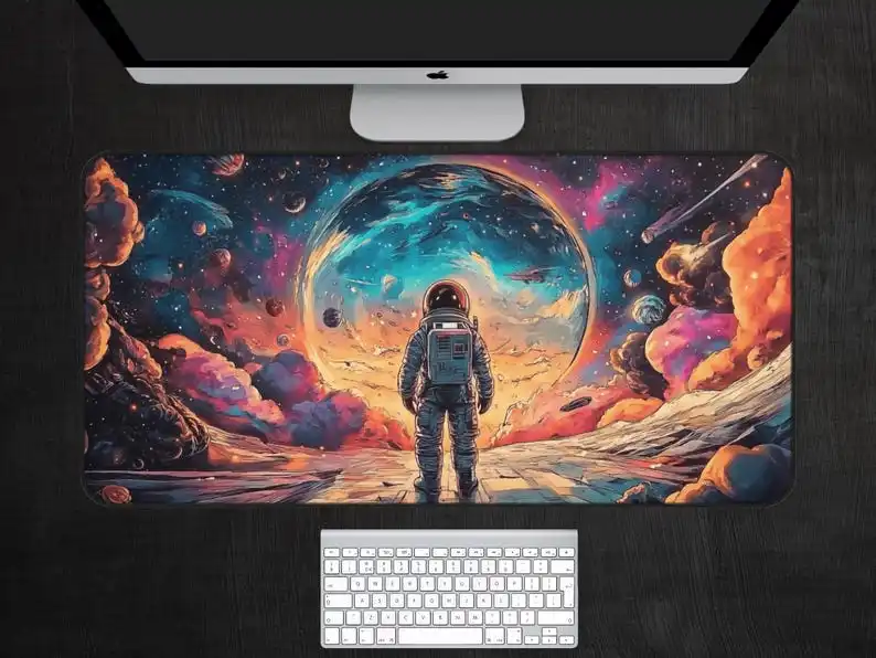 Space Mouse Pad Colorful Astronaut Desk Mat Gamer Xxl Keyboard Desk Mat Large Galaxy Desk Mat Office Carpet Rubber Extended Rug