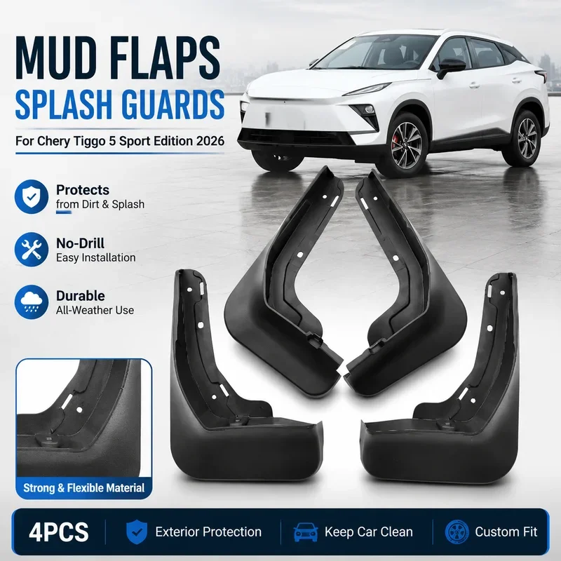 Mud Flaps for Chery Tiggo 5 Sport Edition 2026 Car Mudflaps Splash Mud Flaps Front Rear Wheel Fender Flare Auto Accessories