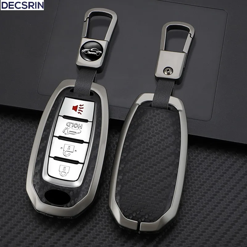 3/4/5 Tasten Zink-legierung + Leder Auto Schlüssel Fall Abdeckung Shell Fob Für Infiniti Q50 Q60 QX50 QX55 QX60 Auto Innen Zubehör