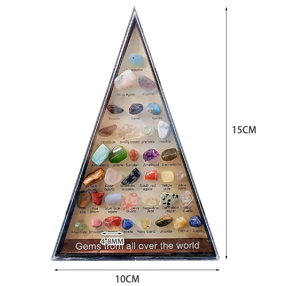 Agate Stone Assortment Natural Gemstone Collection with 36 Types of Educational Rock Set with Display Case Science for Home