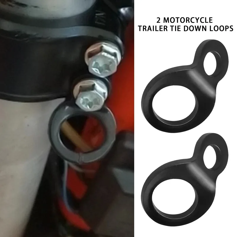

2pcs Motorcycle Tie-Down Strap Rings - Stainless Steel Material, Fit Dirt Bike/ATV/UTV, Strong Attachment Parts