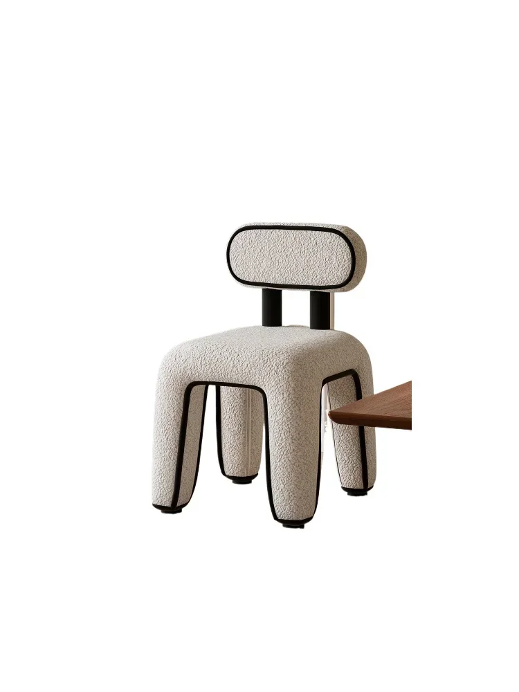 

Creative Manga Line Backrest Chair, Cartoon Cream Style Dressing Stool, Bedroom Makeup Stool