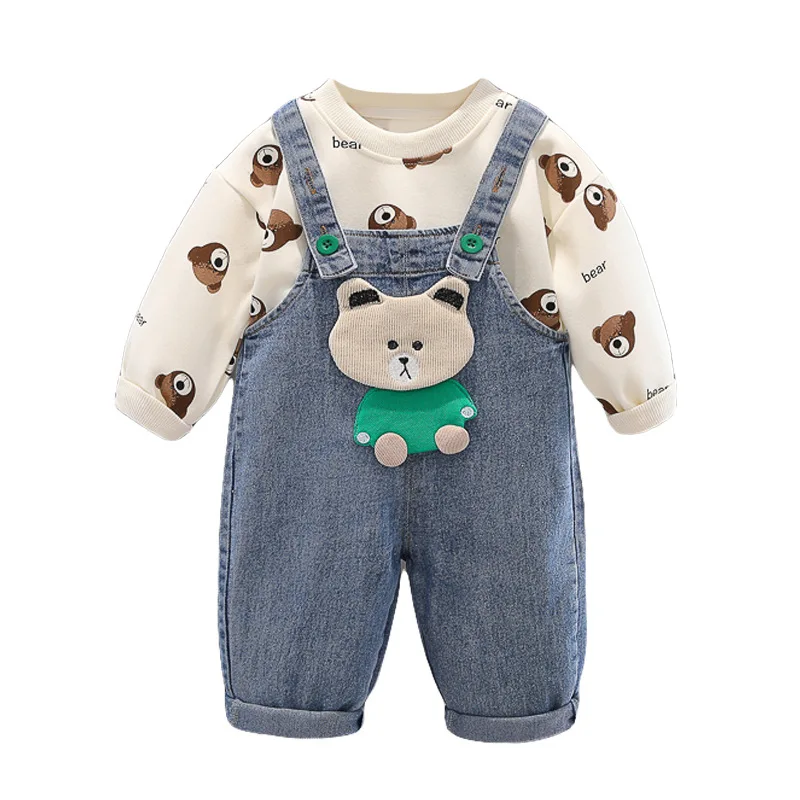 

Baby Boy Girl Overalls 0-4year Toddler Denim Jumpsuit Clothes Unisex Infant Spring Casual Pants Kid clothes Set