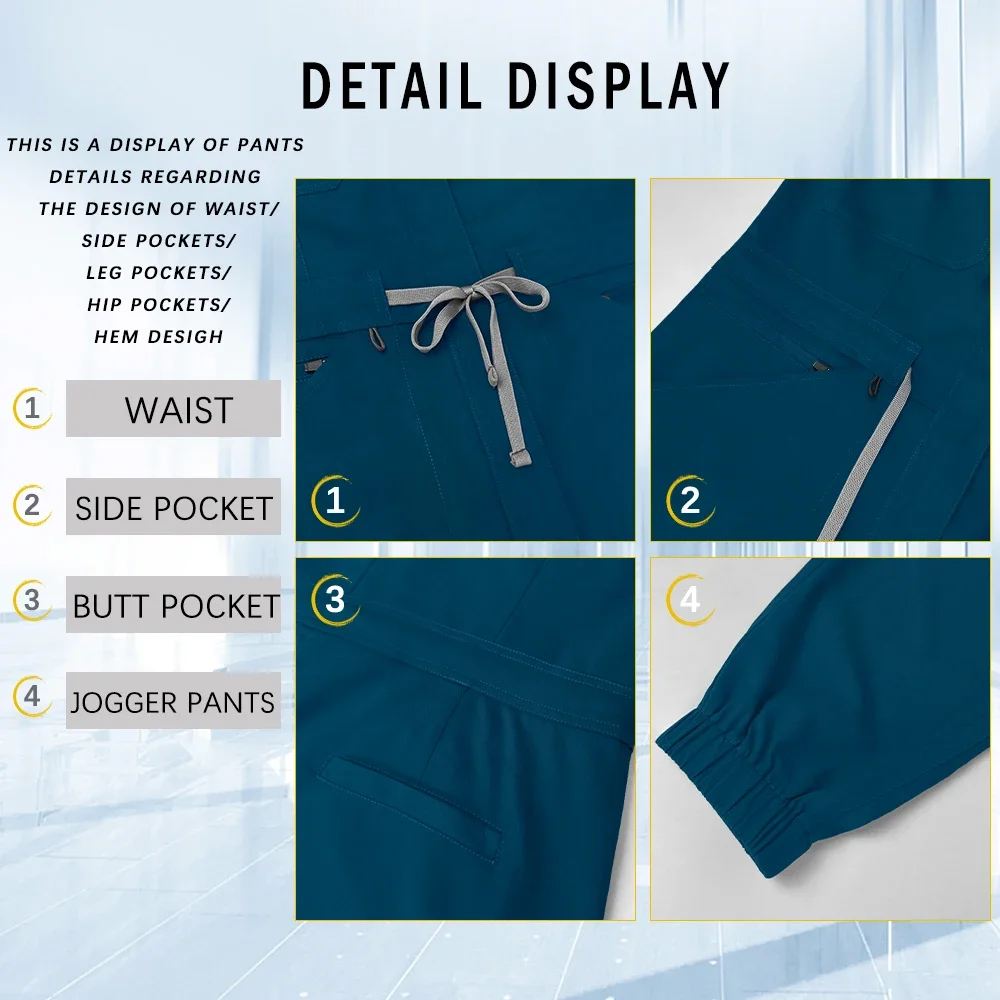 Salopette de gommage médical, uniforme de Spa de beauté pour femmes, combinaisons de travail pour dentiste et infirmière, vêtements chirurgicaux pour soins infirmiers d'hôpital, vêtements de travail à poches