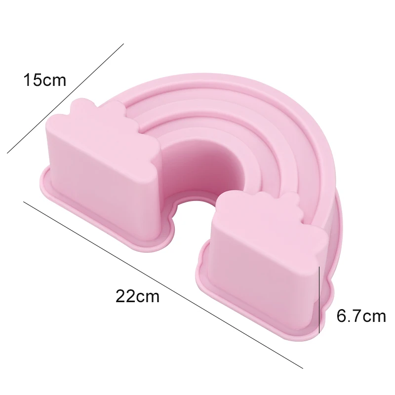 Rainbow Silicone Cake Mold Gypsum Aroma Cake Decorating Moulds Handmade Soap Chocolate Mold Kitchen Baking Cake Mould